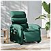 Poltrona Massaggiante Reclinabile Elettrica Verde Scuro Tessuto - Foto miniatura 2