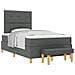 Letto a Box Spring con Materasso e Panchina Grigio Scuro 120x190 cm Tessuto - Foto miniatura 1