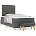 Letto a Box Spring con Materasso e Panchina Grigio Scuro 120x190 cm Tessuto - Foto miniatura 4