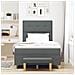 Letto a Box Spring con Materasso e Panchina Grigio Scuro 120x190 cm Tessuto - Foto miniatura 5
