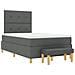 Letto a Box Spring con Materasso e Panchina Grigio Scuro 120x190 cm Tessuto - Foto miniatura 8