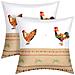 Set Di 2 Copricuscini 40x40 Cm Con Ricamo Di Gallo - Foto miniatura 4