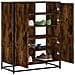 Scarpiera Rovere Fumo 75x38x97,5 cm Legno Multistrato Metallo - Foto miniatura 2