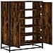 Scarpiera Rovere Fumo 75x38x97,5 cm Legno Multistrato Metallo - Foto miniatura 7