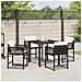 Set da Pranzo per Giardino 5 pcs Marrone polyrattan - Foto miniatura 4