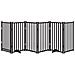 Cancello Cani Pieghevole Nero 6 Pannelli 300 cm Massello Abete - Foto miniatura 3
