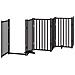 Cancello Cani Pieghevole Nero 6 Pannelli 300 cm Massello Abete - Foto miniatura 4