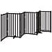 Cancello Cani Pieghevole Nero 6 Pannelli 300 cm Massello Abete - Foto miniatura 6
