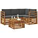 Set di divani da esterno con cuscino 5 pcs Naturale e Antracite - Foto miniatura 3