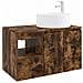 Set di mobili per il bagno 2 pz Rovere Fumo - Foto miniatura 1