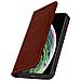Custodia Apple Iphone Xs Max In Pelle Portafoglio Funzione Supporto Marrone - Foto miniatura 2