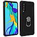 Cover Huawei P30 Bi-materia Rigida Morbida Anello Magnetico Stand Nero - Foto miniatura 1