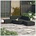 Set Divani da Giardino 6 pz con Cuscini in Polyrattan Nero - Foto miniatura 1