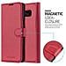Custodia Compatibile Con Samsung Galaxy S8 In Rosso Carminio - Coperchio Protettiva Con Chiusura Magnetica, Funzione Stand E Tasca Per Le Carte - Foto miniatura 2
