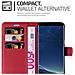 Custodia Compatibile Con Samsung Galaxy S8 In Rosso Carminio - Coperchio Protettiva Con Chiusura Magnetica, Funzione Stand E Tasca Per Le Carte - Foto miniatura 3