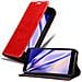 Custodia Compatibile Con Wiko Lenny 5 In Rosso Mela - Coperchio Protettiva Con Chiusura Magnetica, Funzione Stand E Tasca Per Le Carte - Foto miniatura 1