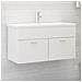 Mobile con Lavabo Integrato Bianco in Legno Multistrato - Foto miniatura 1