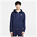 Felpa Da Uomo Con Cappuccio E Full Zip Club Fleece Taglia L Bv2645-410 Colore Blu - Foto miniatura 1