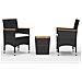 Set da Bistrot per Giardino 3 pz in Polyrattan e Acacia Nero - Foto miniatura 1