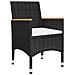 Set da Bistrot per Giardino 3 pz in Polyrattan e Acacia Nero - Foto miniatura 2