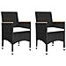 Set da Bistrot per Giardino 3 pz in Polyrattan e Acacia Nero - Foto miniatura 3