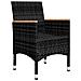 Set da Bistrot per Giardino 3 pz in Polyrattan e Acacia Nero - Foto miniatura 7
