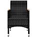 Set da Bistrot per Giardino 3 pz in Polyrattan e Acacia Nero - Foto miniatura 9