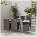 Set Da Pranzo Da Giardino 7 Pz Con Cuscini In Polyrattan Grigio - Foto miniatura 4