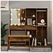 Set Tavolo Da Toeletta Con Led Rovere Fumo In Legno Multistrato - Foto miniatura 1