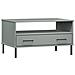 Tavolino Gambe Metallo Grigio 85x50x45 Cm Legno Massello Oslo - Foto miniatura 2
