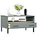Tavolino Gambe Metallo Grigio 85x50x45 Cm Legno Massello Oslo - Foto miniatura 3