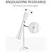 Specchio Portagioie Autoportante Con Luce Led, Inclinazione Regolabile E Serratura, 46x36.5x151.5cm - Foto miniatura 3