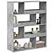 Libreria Grigio Cemento 100x33x125,5 Cm In Legno Multistrato - Foto miniatura 3