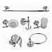 Set 6pz Bagno Acciaio Vetro Ceramica Blu Nere 52438 Porta Rotolo Sapone Asciugamano - Foto miniatura 1