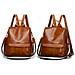 Zaino Da Donna In Pelle Pu Alla Moda - Borsa A Tracolla Elegante E Versatile Brown - Foto miniatura 3