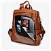 Zaino Da Donna In Pelle Pu Alla Moda - Borsa A Tracolla Elegante E Versatile Brown - Foto miniatura 4