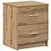 Comodino Con 2 Cassetti Rovere Artigianale 40x36x50 Cm - Foto miniatura 2