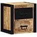 Comodini 2 Pz 40x35x40 Cm In Legno Massello Di Mango Grezzo - Foto miniatura 2