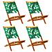 Sedie Da Giardino Pieghevoli 4pz Verde Tessuto E Legno Massello - Foto miniatura 1