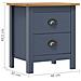 Comodino Hill Grigio 46x35x49,5 Cm Legno Massello Di Pino - Foto miniatura 4