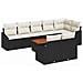 Set Divano da Giardino 9 Pezzi con Cuscini Nero Polyrattan Acacia - Foto miniatura 1