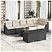 Set Divano da Giardino 9 Pezzi con Cuscini Nero Polyrattan Acacia - Foto miniatura 2