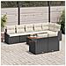 Set Divano da Giardino 9 Pezzi con Cuscini Nero Polyrattan Acacia - Foto miniatura 3