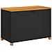 Contenitore Giardino Nero 110x55x63cm Polyrattan e Legno Acacia - Foto miniatura 1