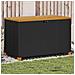 Contenitore Giardino Nero 110x55x63cm Polyrattan e Legno Acacia - Foto miniatura 2