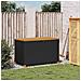 Contenitore Giardino Nero 110x55x63cm Polyrattan e Legno Acacia - Foto miniatura 3