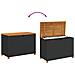 Contenitore Giardino Nero 110x55x63cm Polyrattan e Legno Acacia - Foto miniatura 7
