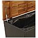 Contenitore Giardino Nero 110x55x63cm Polyrattan e Legno Acacia - Foto miniatura 8