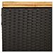 Contenitore Giardino Nero 110x55x63cm Polyrattan e Legno Acacia - Foto miniatura 9
