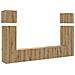 Set Mobile TV 8 pz Montato a Parete Rovere in Legno Multistrato - Foto miniatura 1
